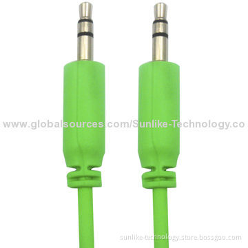 Audio Cable, Molding, Nickel-plated,half shiny half matte 3.5SP Male-Male